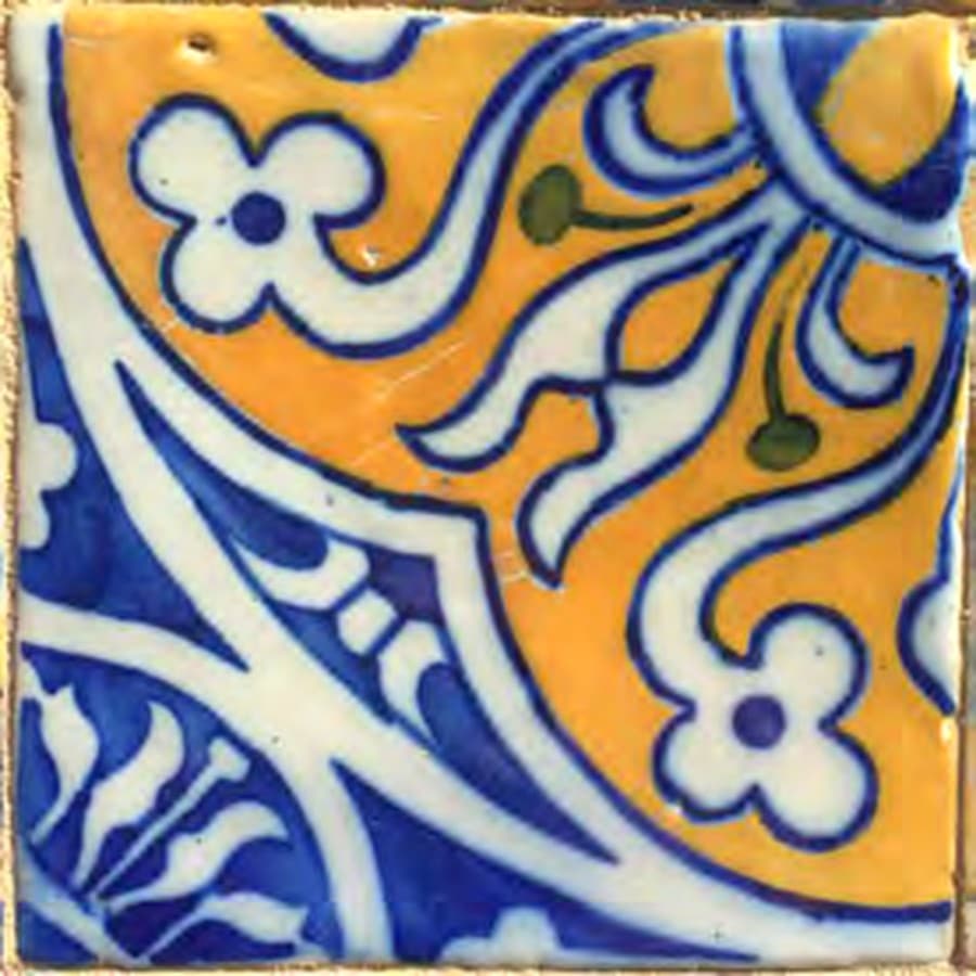 Facade azulejo variant 1, blue and ochre